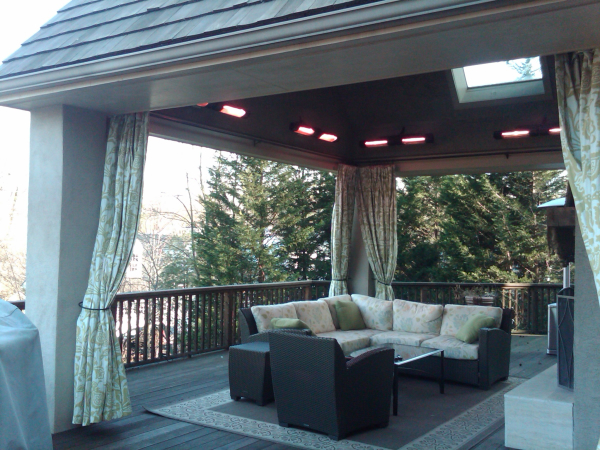 Solaira CosyXL Heaters in a luxury home patio